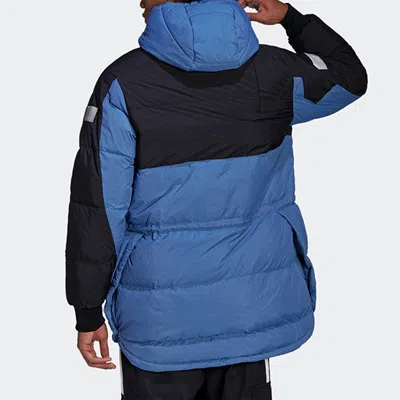 Adidas Originals Down Regen Hooded Puffer Jacket 'blue Black'