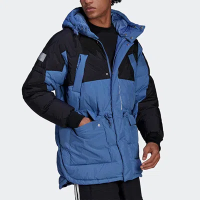 Adidas Originals Down Regen Hooded Puffer Jacket 'blue Black'