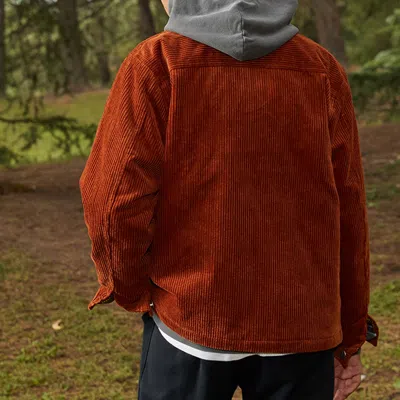 Converse Retro Solid Color Corduroy Jacket Red Brown