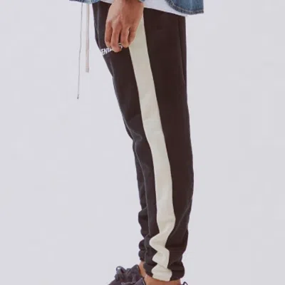 Essentials Fear Of God  Ss20 Side Stripe Sweatpants Black