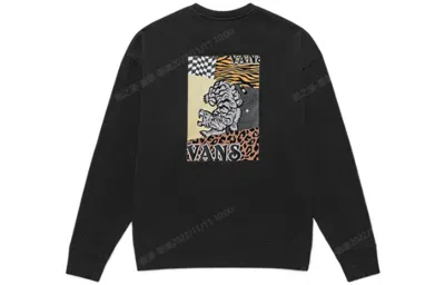 Vans Embroidered Logo Splicing Pullover Unisex Black
