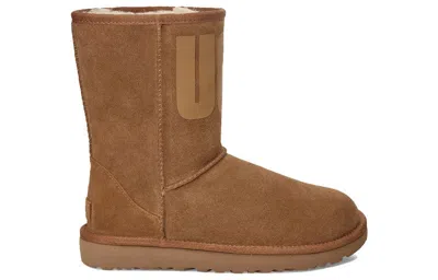 Ugg (wmns)  Classic Short  Rubber Logo Fleece Lined In Multi