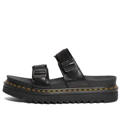 Dr. Martens Myles Brando Leather Sandals Black In Black