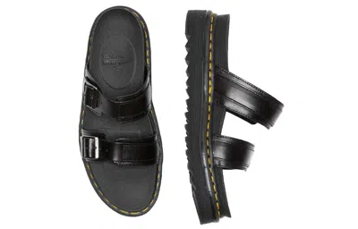 Dr. Martens Myles Brando Leather Sandals Black In Black
