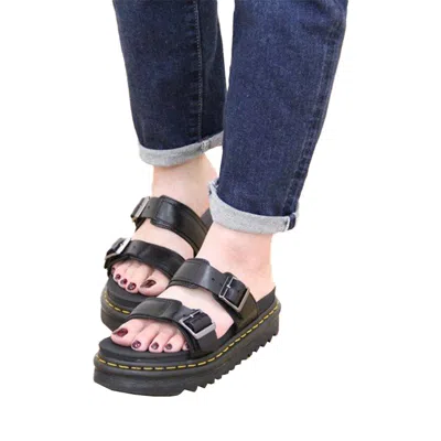 Dr. Martens Myles Brando Leather Sandals Black In Black