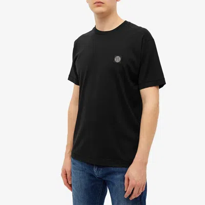 Stone Island Sage Green Cotton Jersey T-shirts In Black