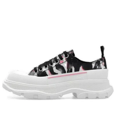 Alexander Mcqueen Tread Slick Watercolour Graffiti Lace Up In Black
