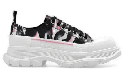 Alexander Mcqueen Tread Slick Watercolour Graffiti Lace Up In Black