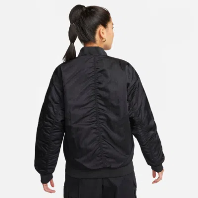 Nike Reversible Varsity Bomber Jacket In Black In Black