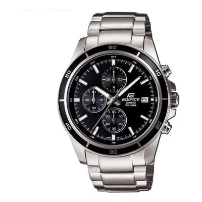 Casio Edifice Serieses Men's Black/silver Black Dialsilver Strap Mens Blacksilver Analog In Metallic