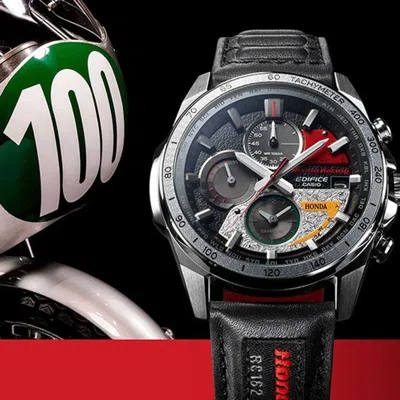 Casio Edifice Multi-color Mens Colorblock Analog In Black