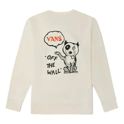 Vans Funny Pattern Pullover Round Neck Sports Couple Style Creamy White In Neutral