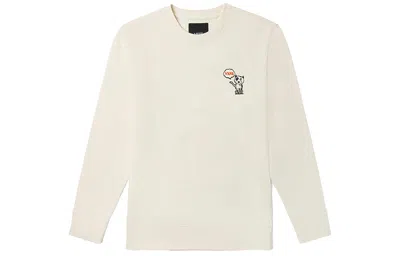Vans Funny Pattern Pullover Round Neck Sports Couple Style Creamy White In Neutral