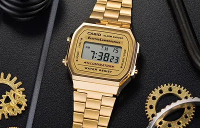 Casio Standard Digital Cube Watch 'silver Gold'