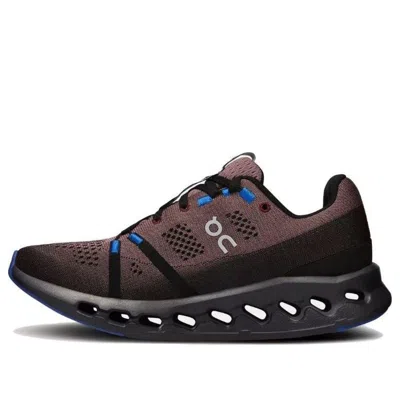 On Women's Cloudsurfer Running Shoes ( B Width ) In Black/cobalt In Brown