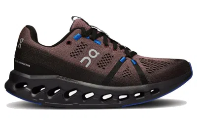 On Women's Cloudsurfer Running Shoes ( B Width ) In Black/cobalt In Brown