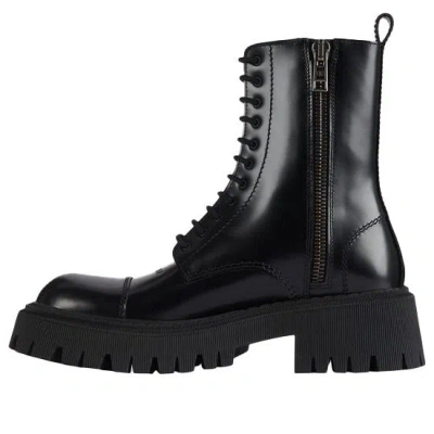Balenciaga Tractor 20 Mm Lace-up Boots In Black