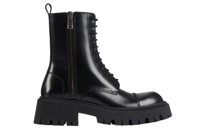 Balenciaga Tractor 20 Mm Lace-up Boots In Black