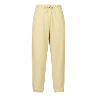 Nike Logo French Terry Pants In Yellow