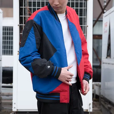 Converse Baseball Jacket 'blue Red Black' In Multi