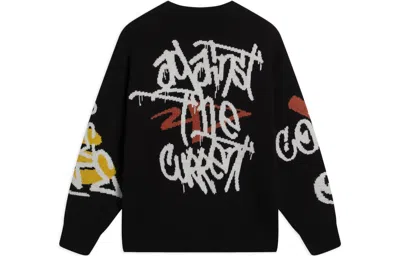 Li-ning Cf Mars Graphic Crew Neck Sweater 'black' In Multi
