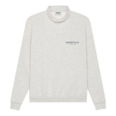 Essentials Fear Of God  Ss21 Pullover Mockneck Light Heather Oatmeal In Gray