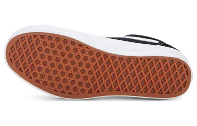 Vans Stitched Low-top Silhouette Rubber Sole Sneakers In Black