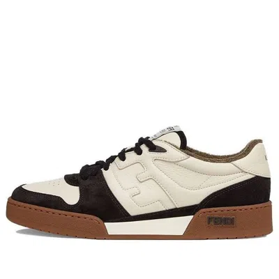 Fendi Match Leather And Suede Sneakers In Multi