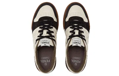 Fendi Match Leather And Suede Sneakers In Multi