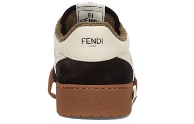 Fendi Match Leather And Suede Sneakers In Multi