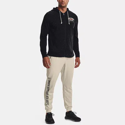 Under Armour Sportstyle Tricot Graphic Pants 'beige' In Neutral
