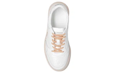 Gucci Gg Embossed Low-top Sneakers In White