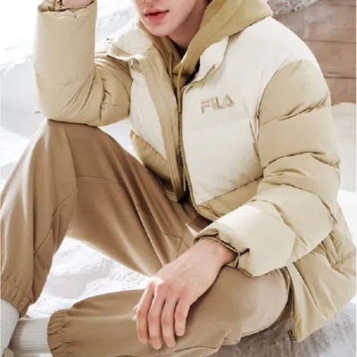 Fila Down Jacket 'beige White' In Multi