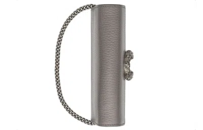 Gucci (wmns)  Dionysus Tiger Head Leather Chain Shoulder Messenger Bag Mini Gray Classic