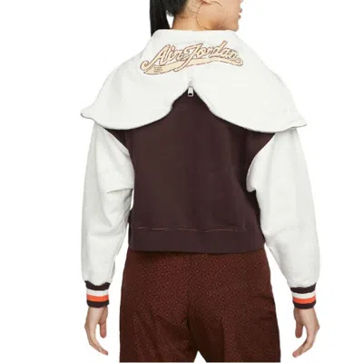 Air Jordan (wmns)  X Maison Chateau Rouge Crossover Colorblock Splicing Hoodie Asia Edition Brown In Multi