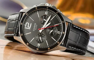 Casio Waterproof Unisex Mens Black Analog