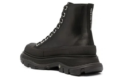 Alexander Mcqueen Tread Slick Canvas Boot In Brown