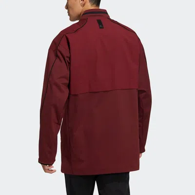Adidas Originals Men's Adidas Wj Xia Long Jkt Martial Arts Series Logo Mid-length Stand Collar Sports Jacket Brick Re In Burgundy