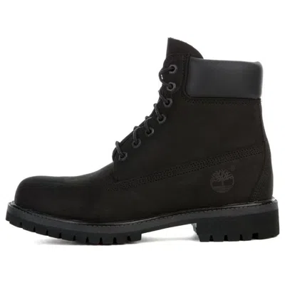Timberland Brlack Water-proof Boots With Logo Plate