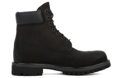 Timberland Brlack Water-proof Boots With Logo Plate