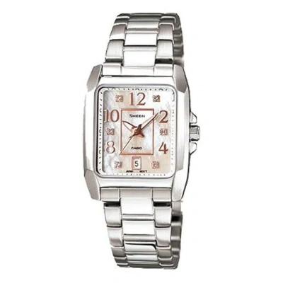 Casio Sheen Series Minimalistic Casual Business Watch White Analog In Metallic