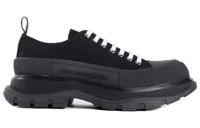 Alexander Mcqueen Baskets Tread Slick En Toile De Coton In Black