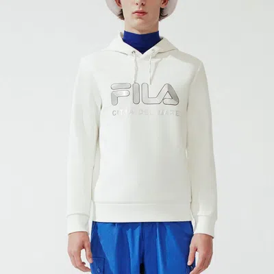 Fila Logo Printing Athleisure Casual Sports Hooded Pullover Knit White