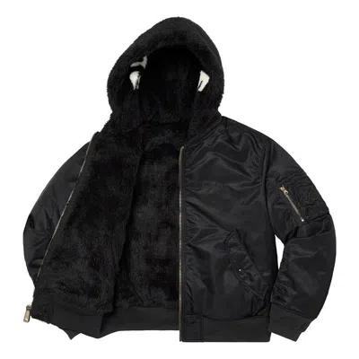 Supreme Faux Fur Reversible Ma-1 'black White'