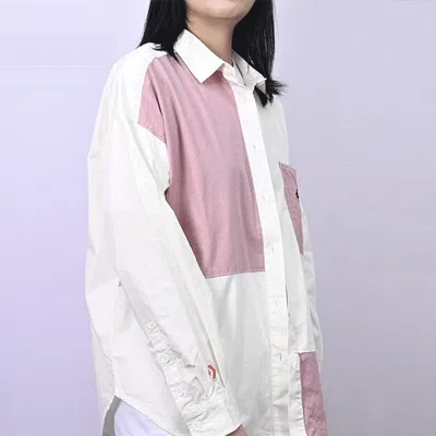 Converse (wmns)  Flowers Small Logo Colorblock Long Sleeves White Pink Shirt