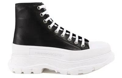 Alexander Mcqueen Tread Slick High-top Sneakers 'black White'
