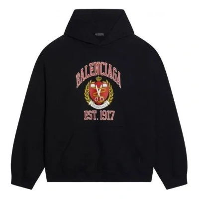 Balenciaga Est. 1917 College Logo Print Hoodie Wide Fit 'black'