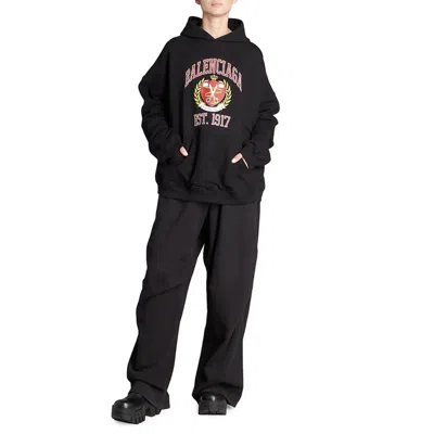Balenciaga Est. 1917 College Logo Print Hoodie Wide Fit 'black'