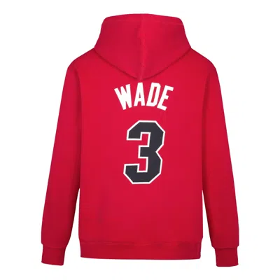Mitchell & Ness X Nba Miami Heat Hof Fleece Hoodie 'dwyane Wade 3' In Red