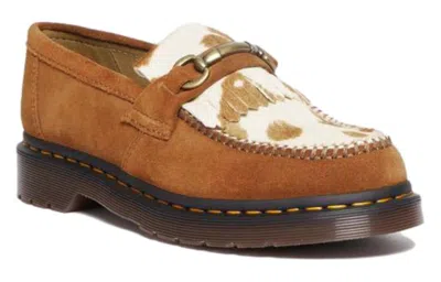 Dr. Martens' Dr.martens Adrian Snaffle Hair-on Cow Print Kiltie Loafers 'pecan Brown'